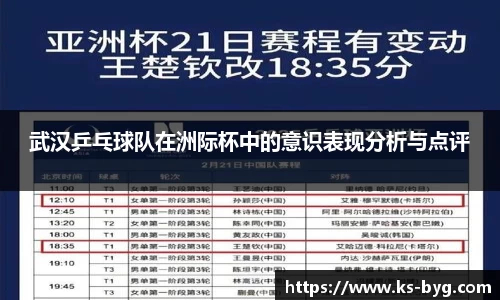 武汉乒乓球队在洲际杯中的意识表现分析与点评